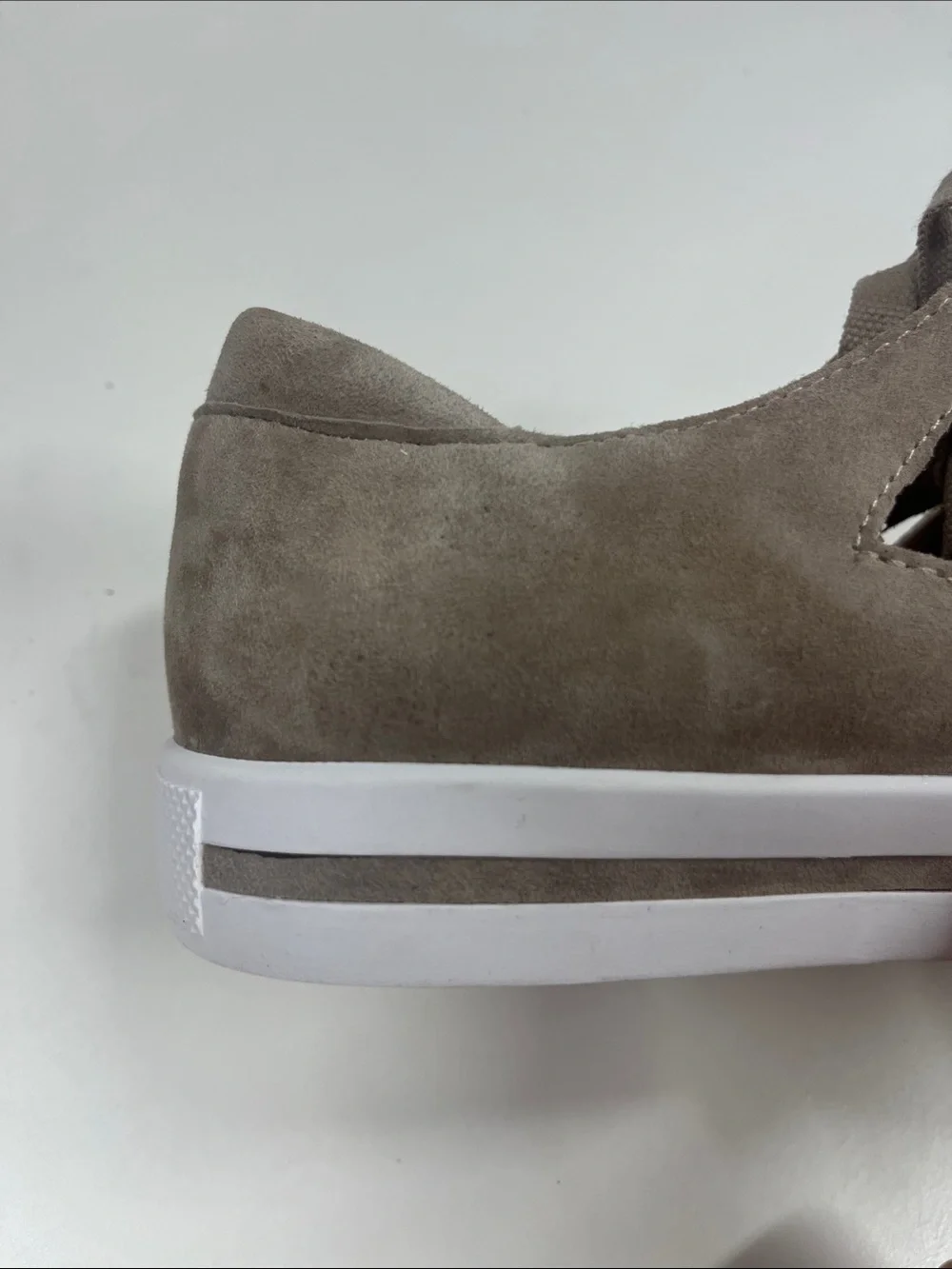 L'Amour Des Pieds Kanav Taupe Suede Cutout Sneakers Size 8